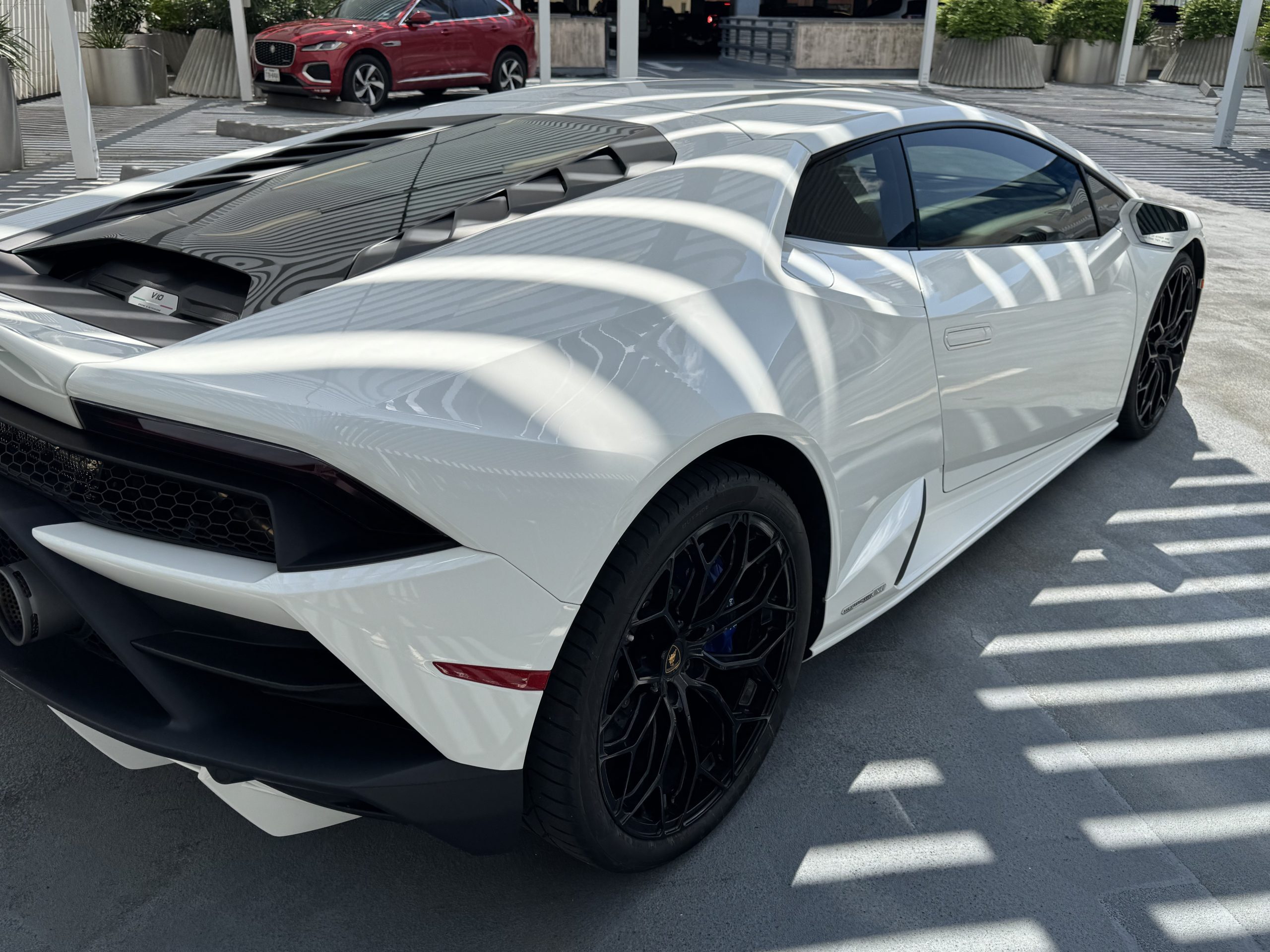 Lamborghini Huracan EVO rear quarter panel view with visible wheel arches
