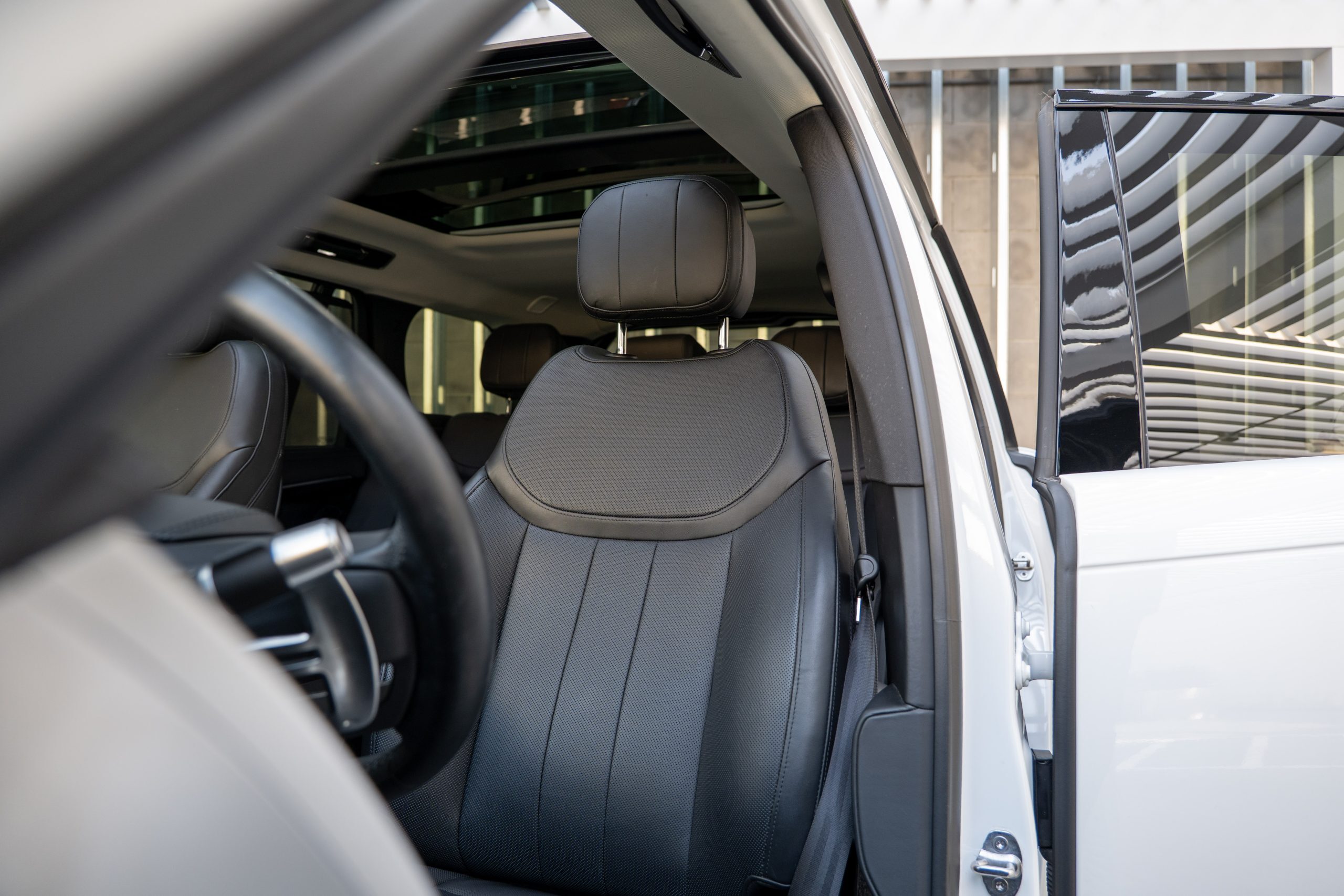 Driver seat close-up Range Rover rental