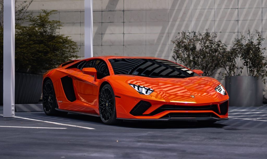 Lamborghini rental three-quarter view