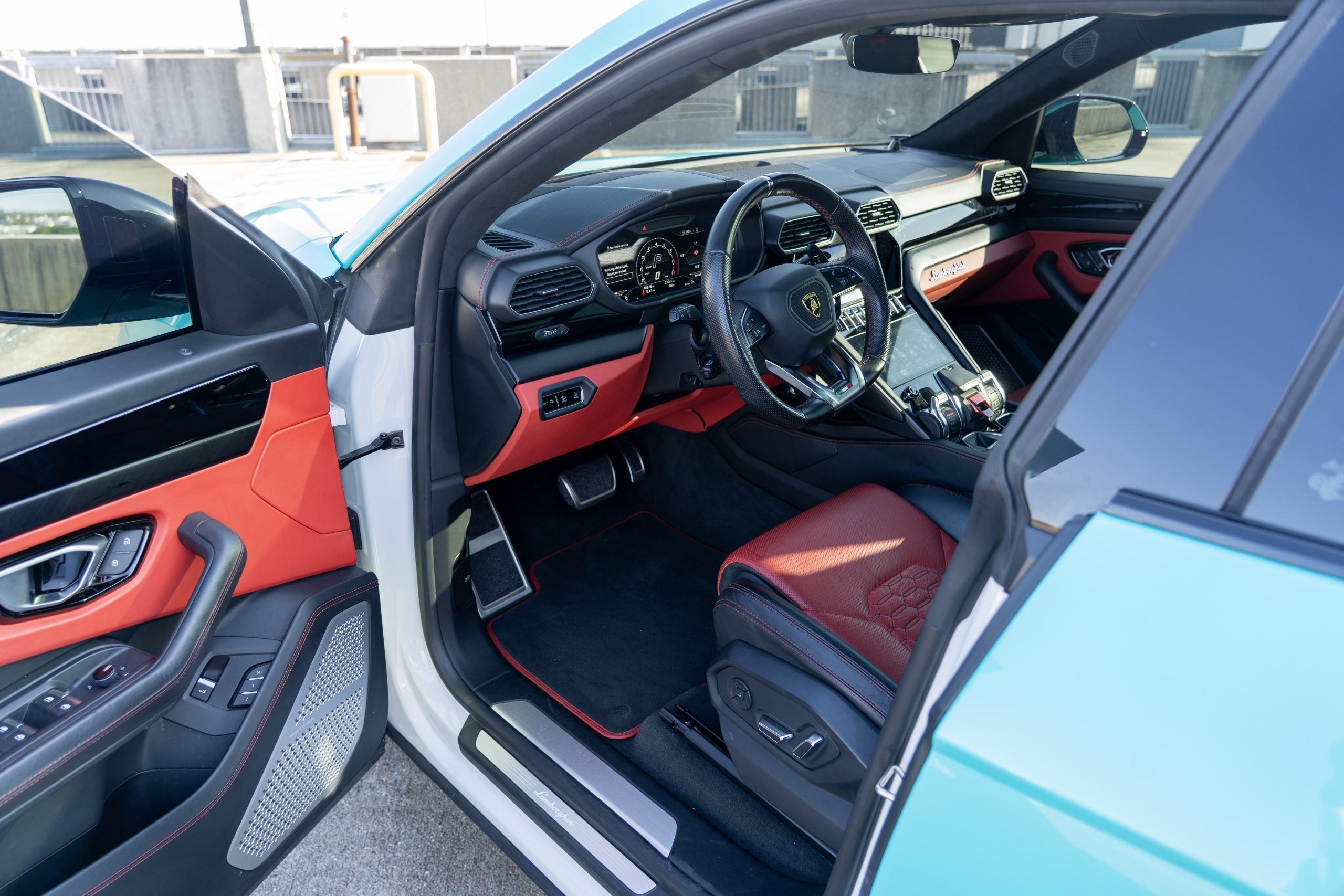 Lamborghini Urus steering wheel Houston rental
