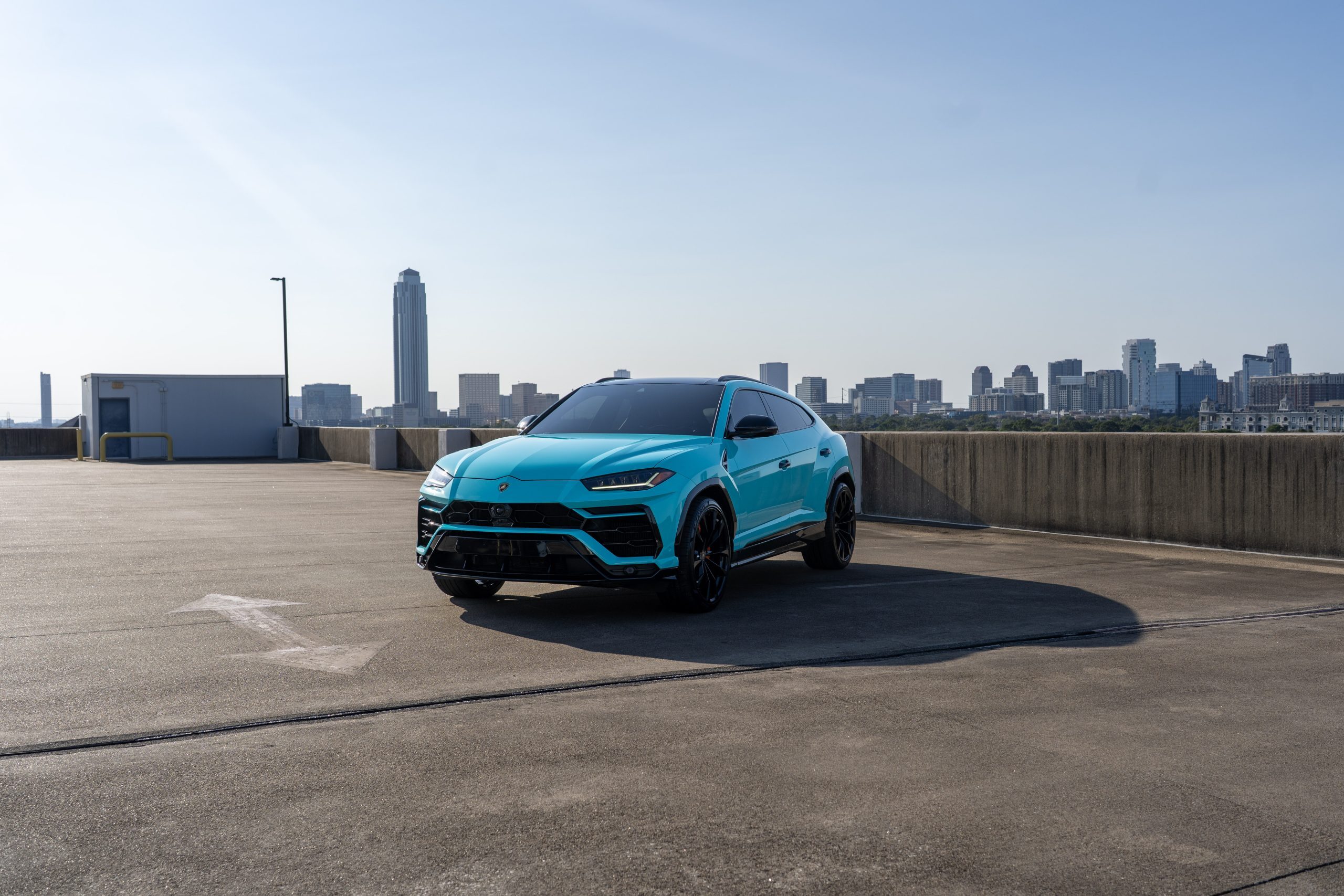 Lamborghini Urus Houston skyline rental