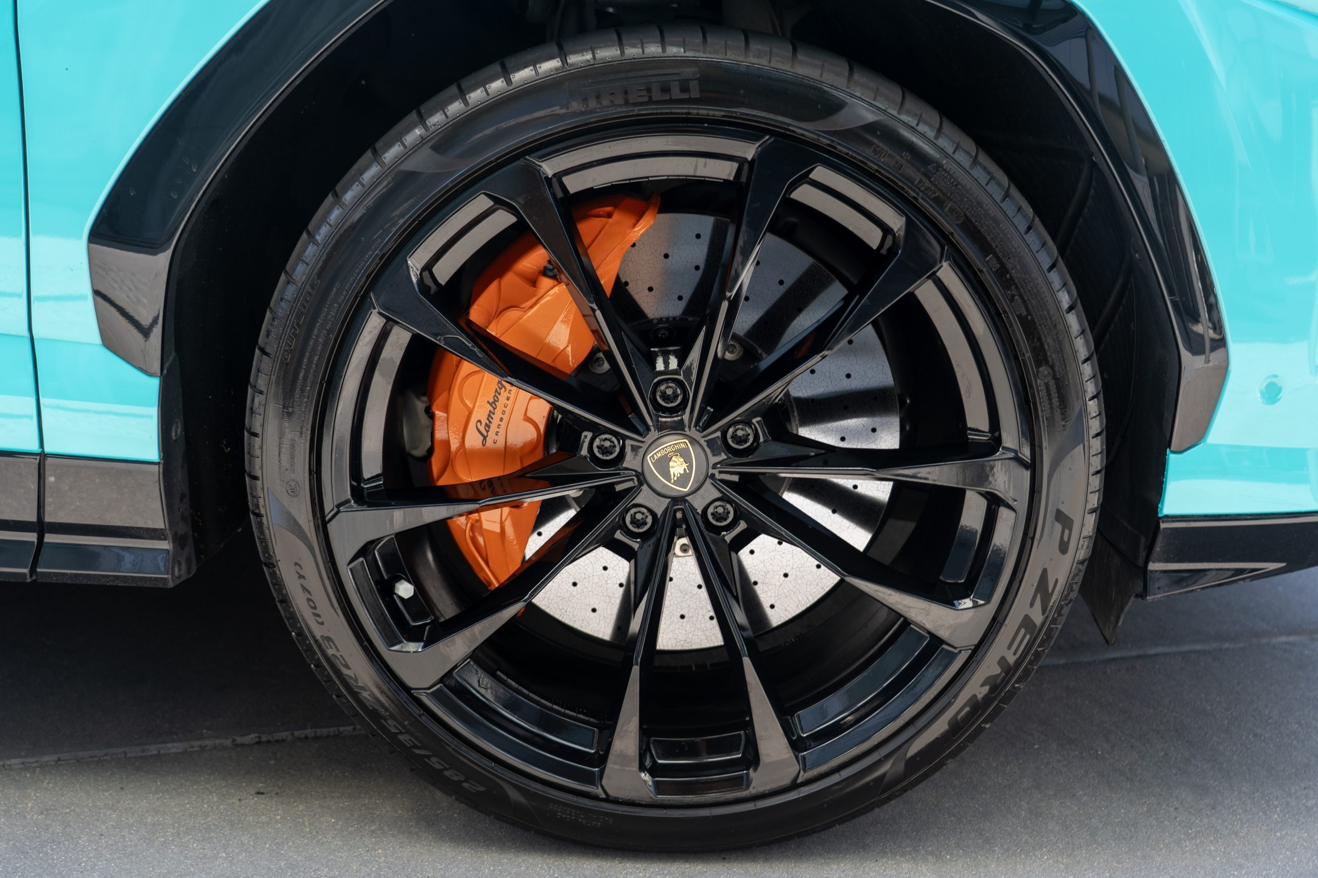 Lamborghini Urus wheel detail Houston rental