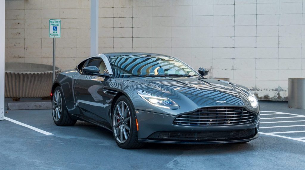 Aston Martin DB11 side profile exterior Houston rental